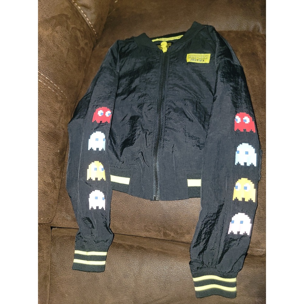 Justice Pac-Man jacket size large 12 14 zip up ghosts